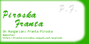 piroska franta business card